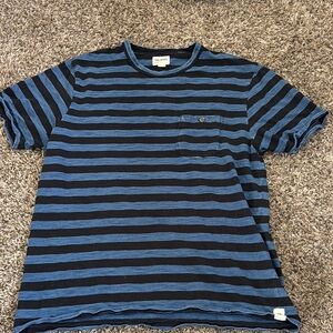 Todd Snyder Blue and Black Short Sleeve Tee